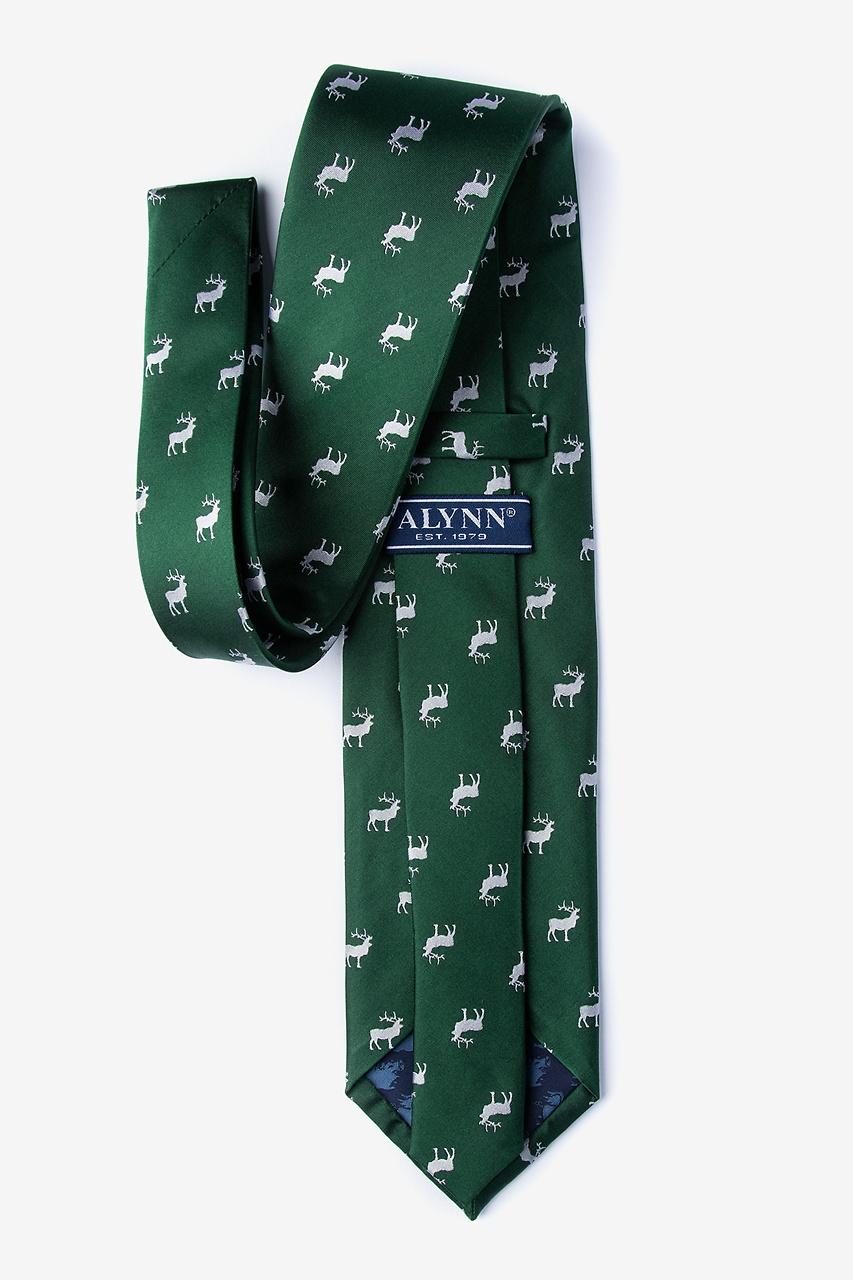 Alynn Majestic Elk Dark Green 100% Silk Tie