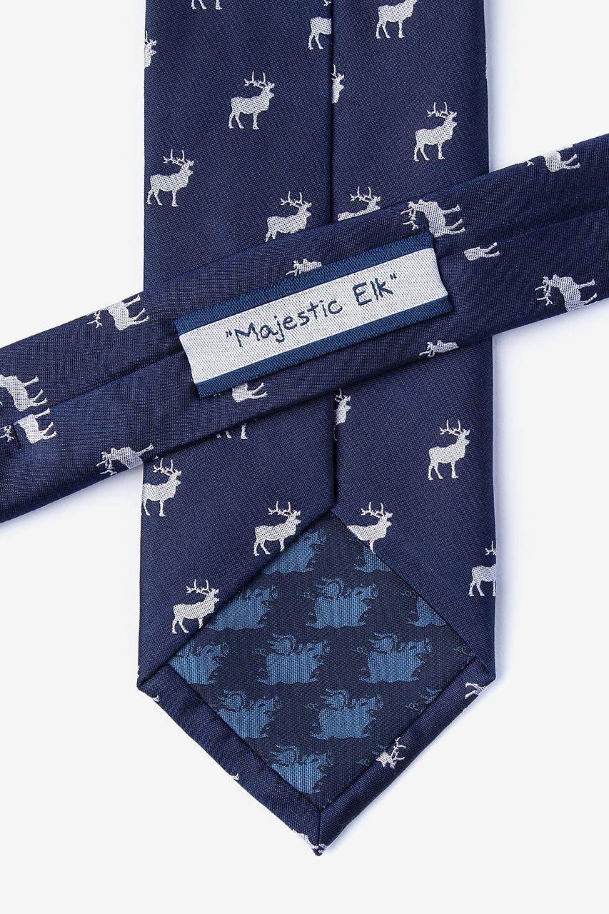 Alynn Majestic Elk Navy Blue 100% Silk Tie