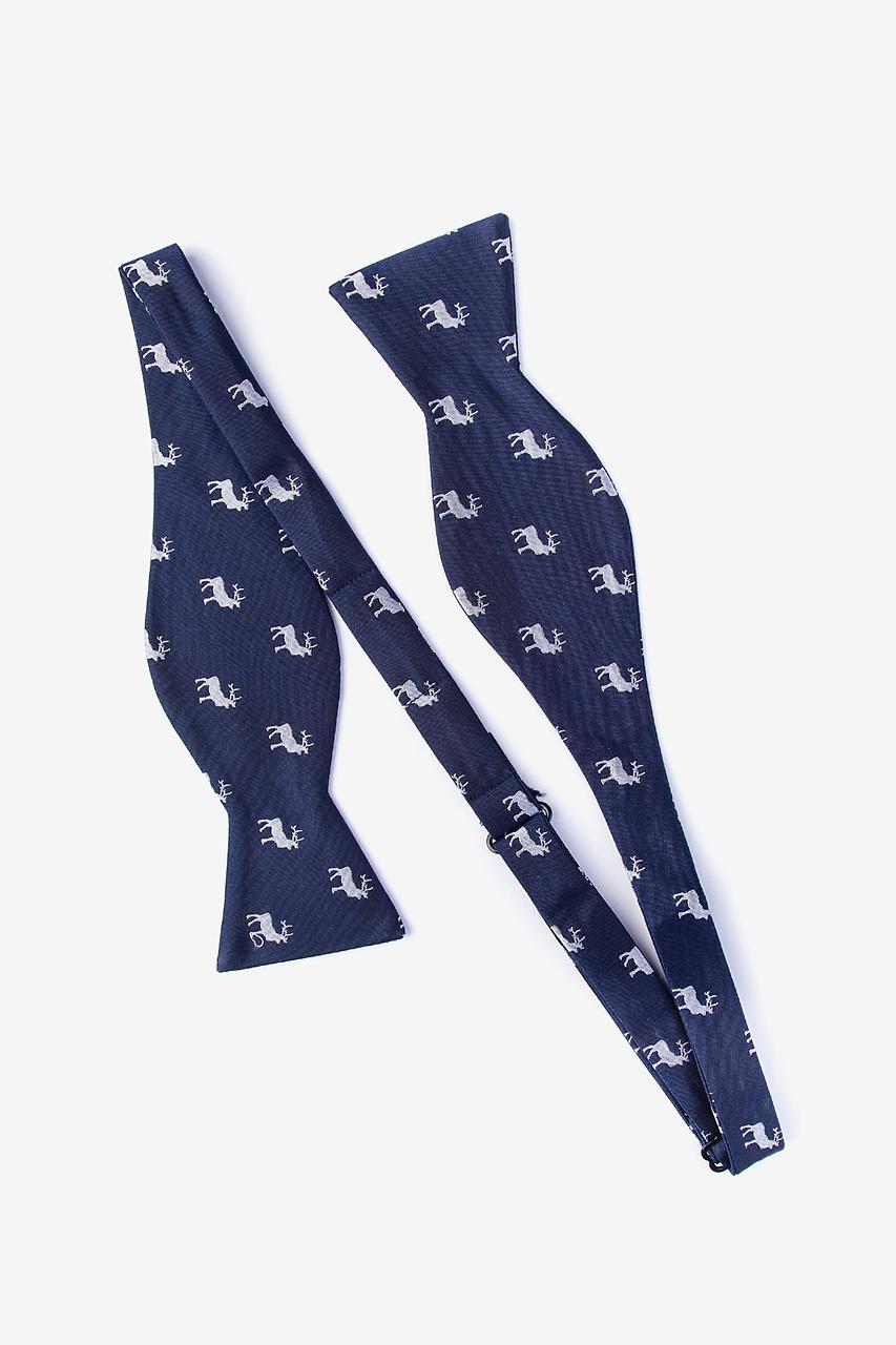 Alynn Majestic Elk Navy Blue Self-Tie Bow Tie