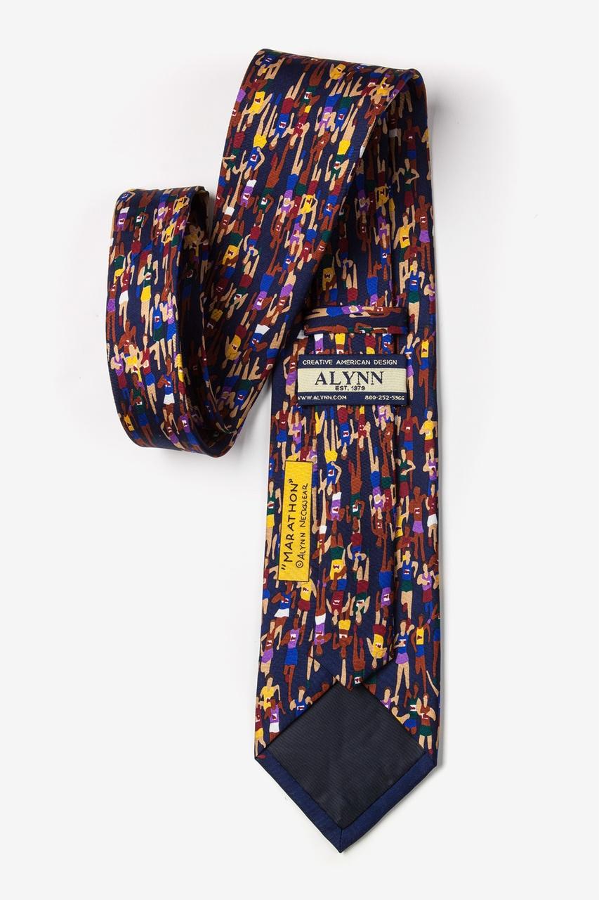 Alynn Marathon Navy Blue 100% Silk Tie