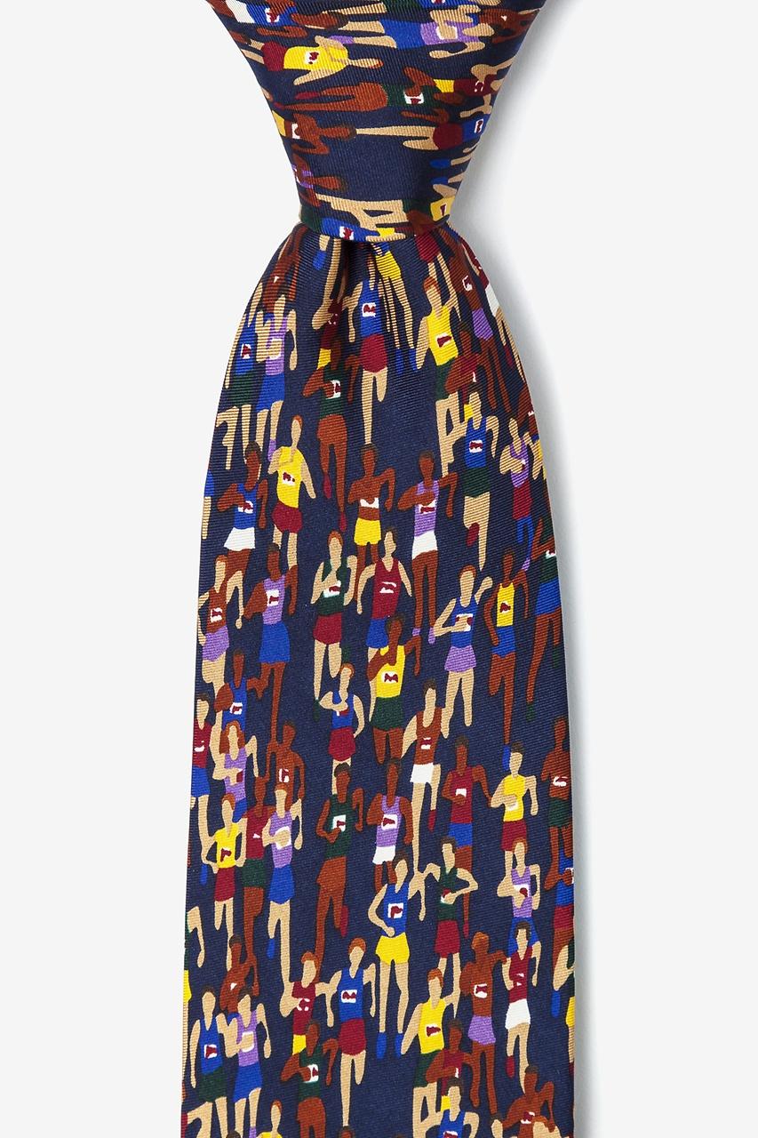 alynn Marathon Navy Blue 100% silk Tie