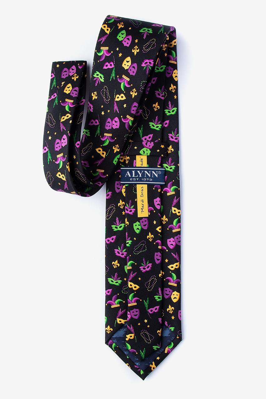 Alynn Mardi Gras Masquerade Black 100% Silk Tie
