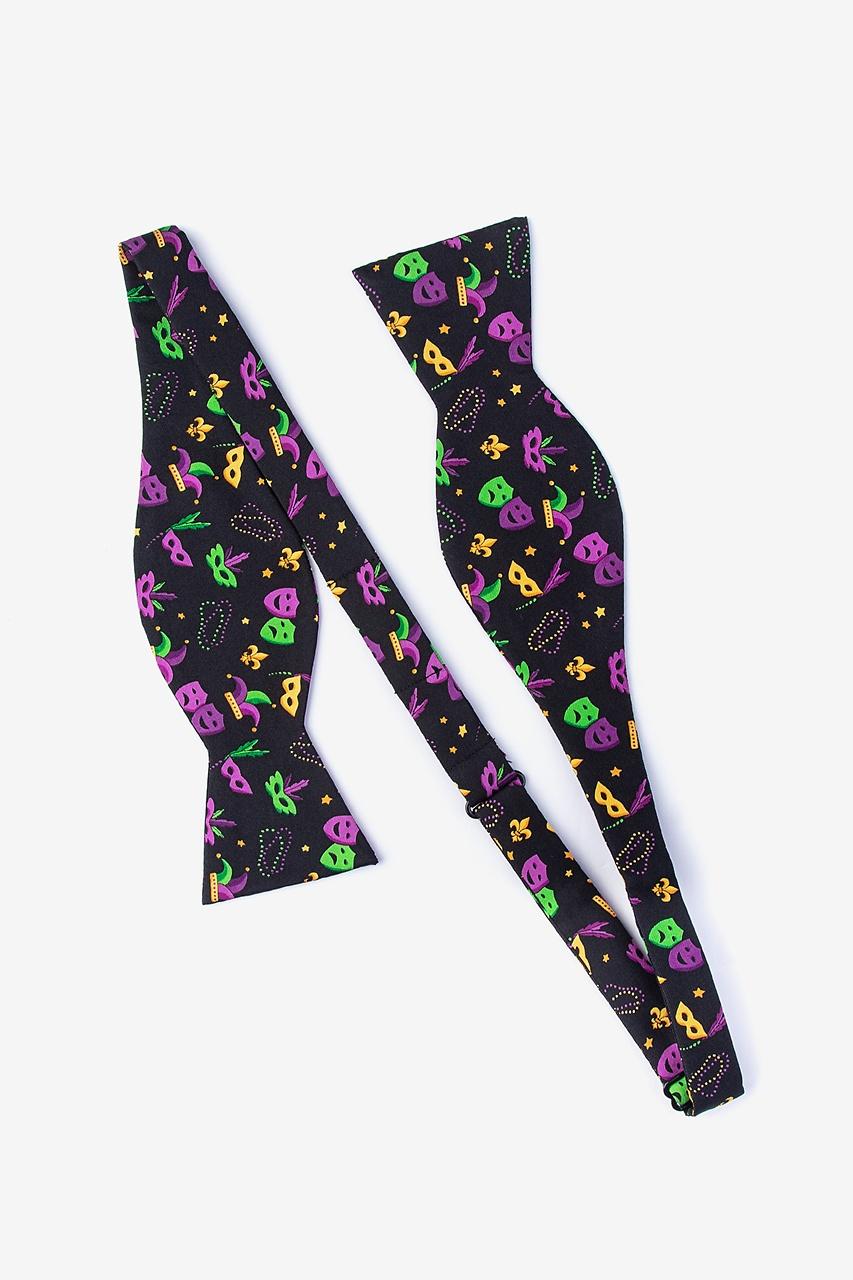Alynn Mardi Gras Masquerade Black Self-Tie Bow Tie