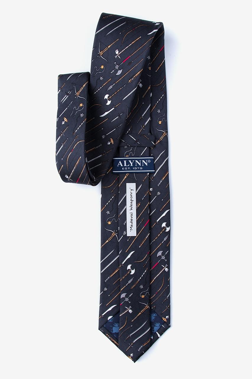 Alynn Medieval Weaponry Black 100% Silk Tie