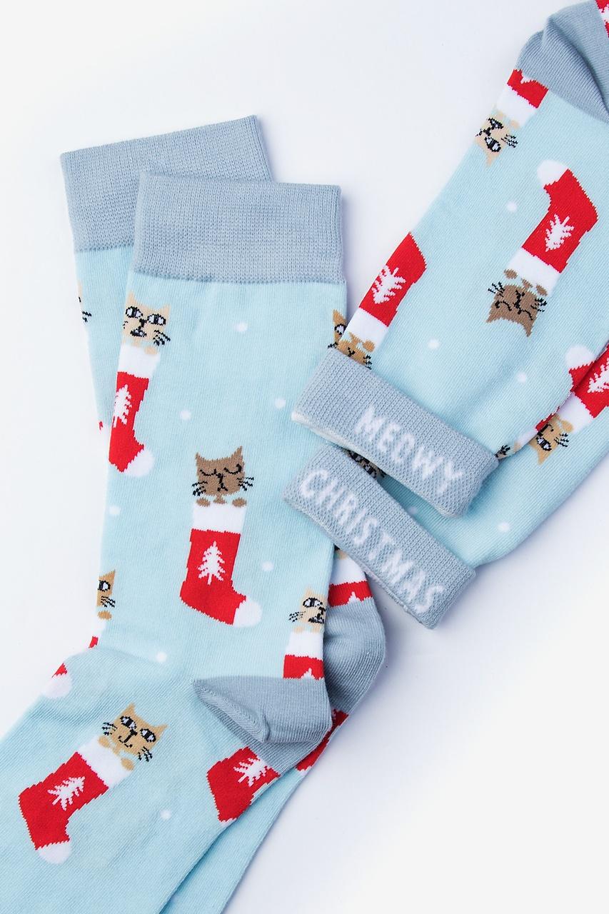 Alynn Meowy Christmas Blue Women's Sock