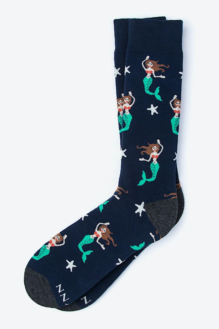 Alynn Mermaid Navy Blue His & Hers Socks