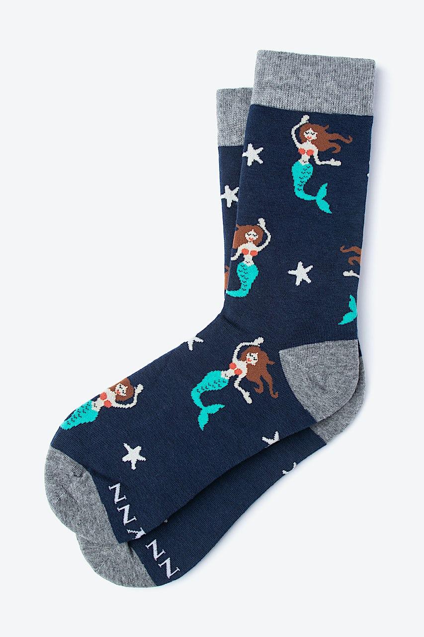 Alynn Mermaid Navy Blue His & Hers Socks