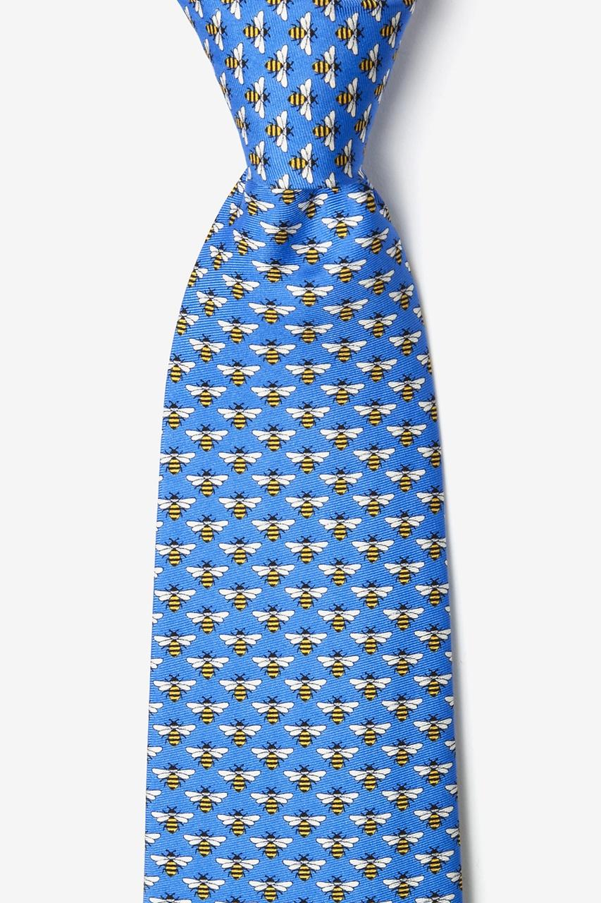 alynn Micro Bees blue 100% silk Tie