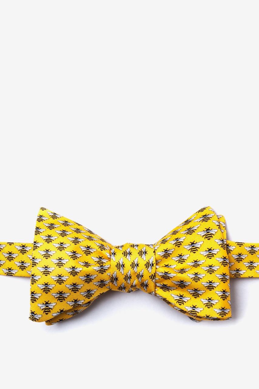alynn Micro Bees yellow Self-Tie Bow Tie