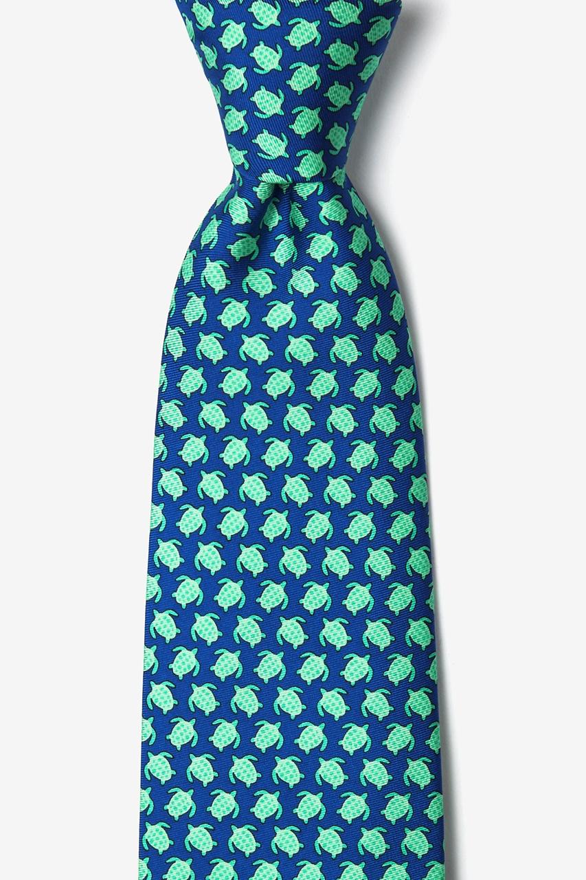 alynn Micro Sea Turtles Navy Blue 100% silk Tie
