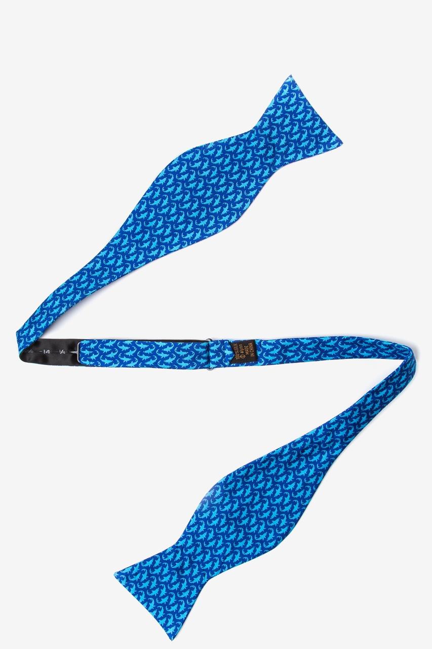 Alynn Micro Sharks Navy Blue Self-Tie Bow Tie