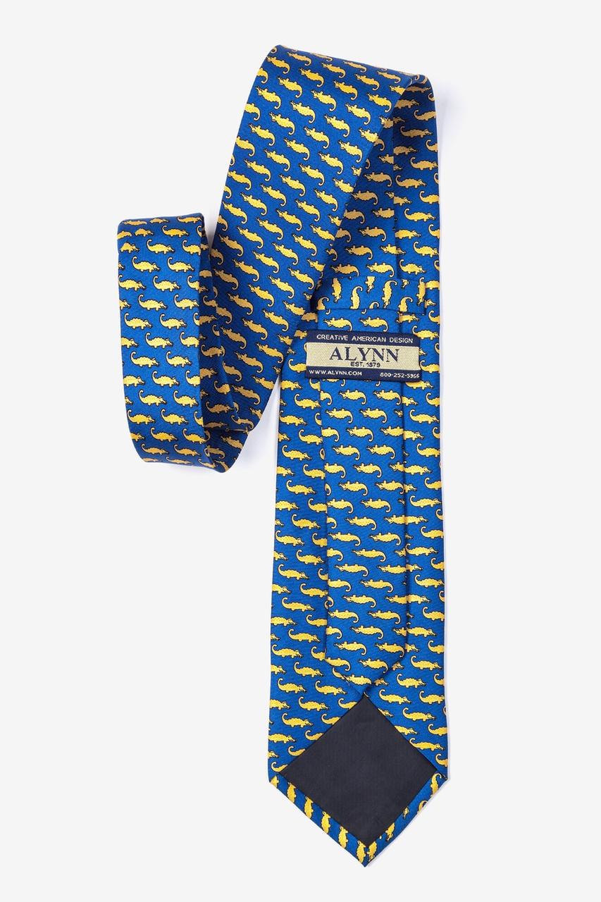 Alynn Mini Alligators Blue 100% Silk Tie