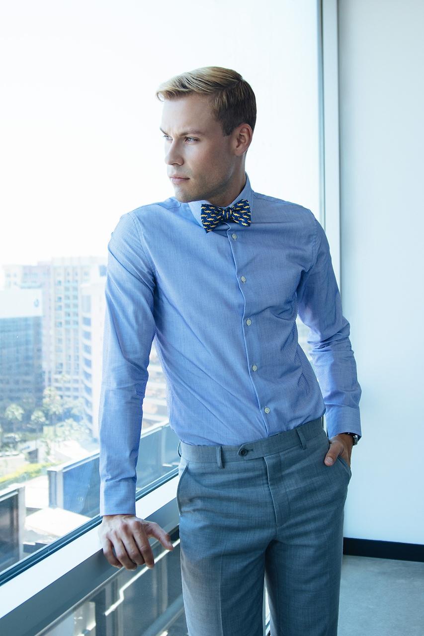 Alynn Mini Alligators Blue Self-Tie Bow Tie