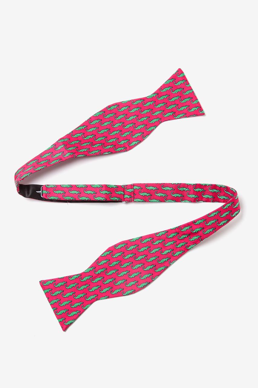 Alynn Mini Alligators Fuchsia Self-Tie Bow Tie