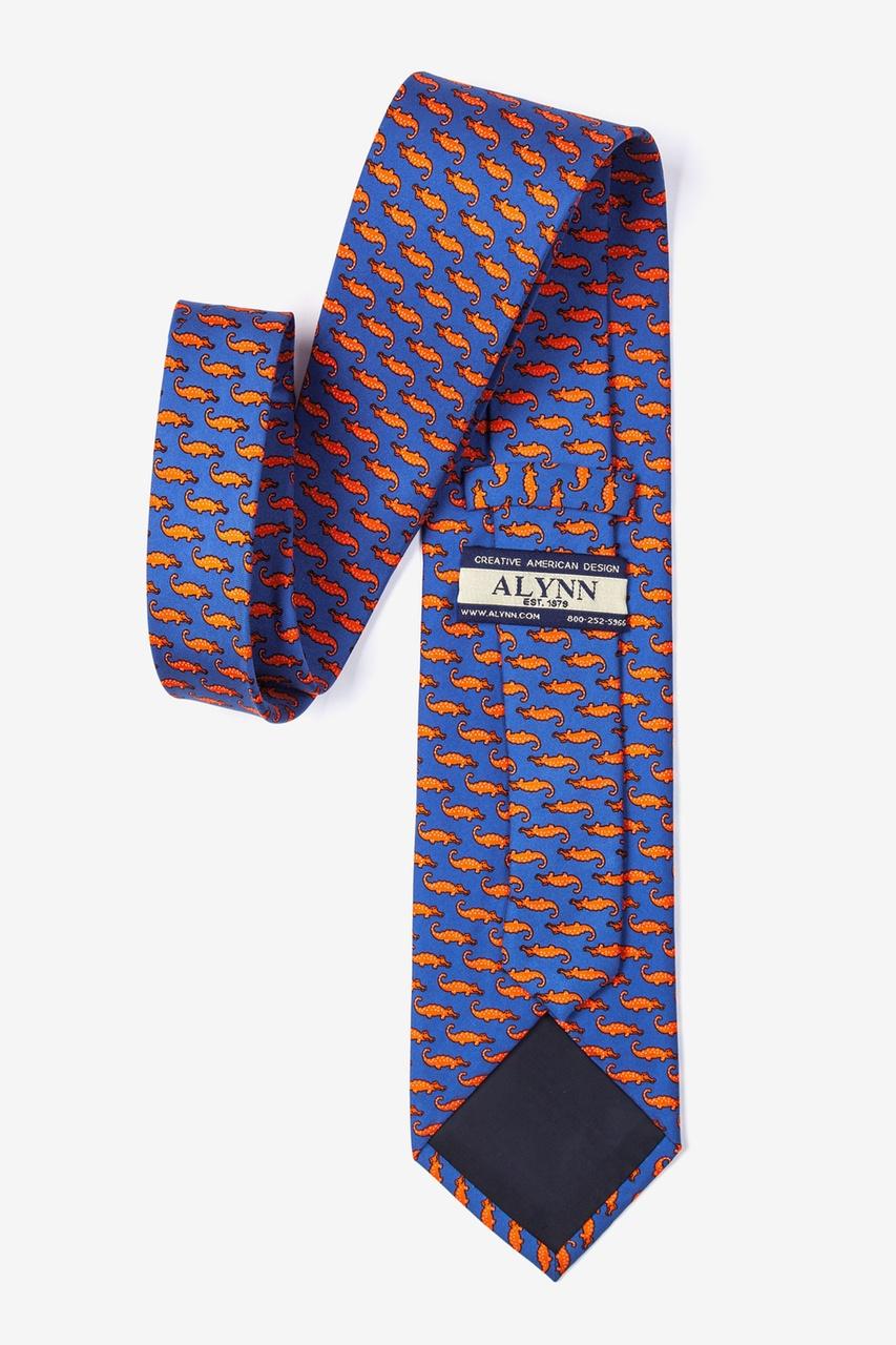 Alynn Mini Alligators Royal Blue 100% Silk Tie