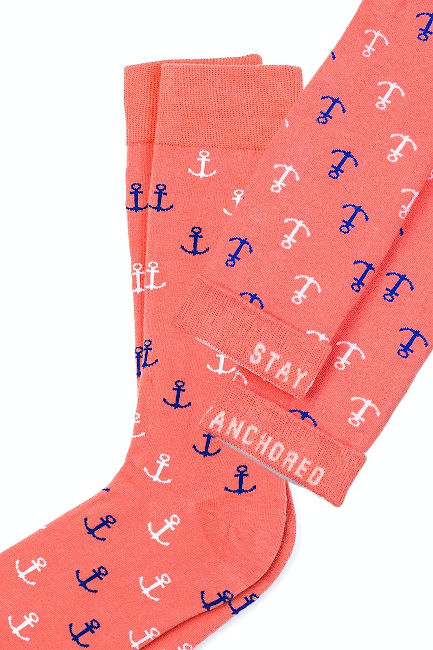 Alynn Mini Anchors Coral Sock