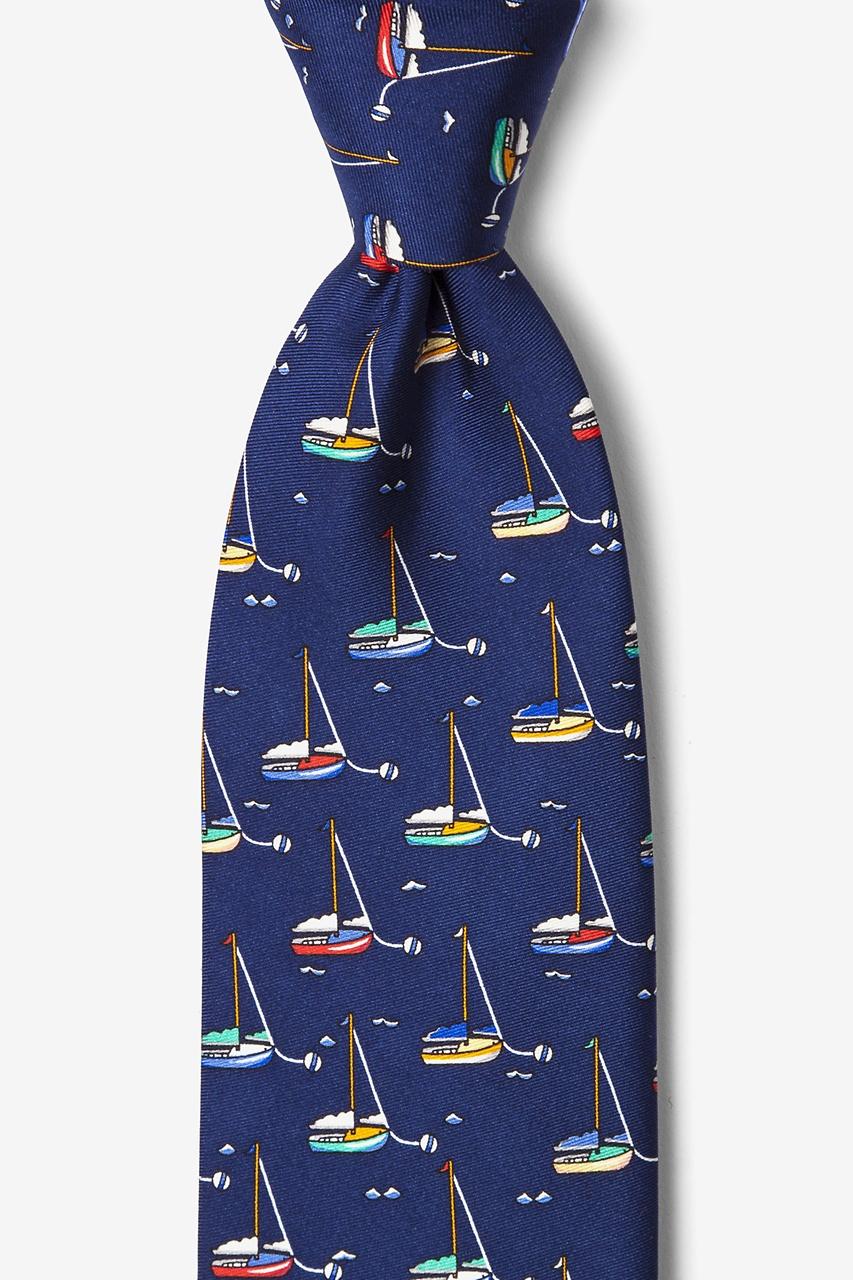 alynn Mooring Madness Navy Blue 100% silk Tie