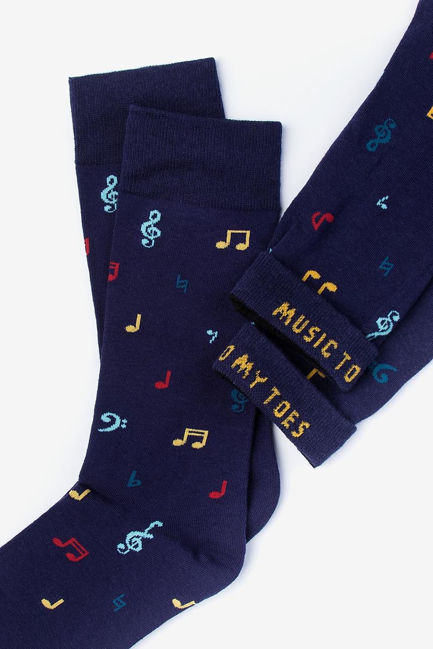 Alynn Music To My Toes Navy Blue Sock