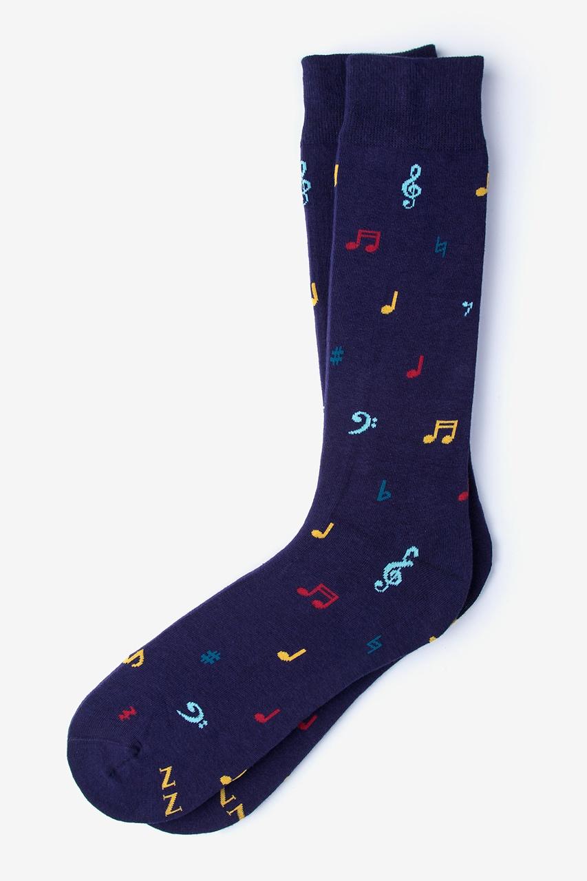 alynn Music to My Toes Navy Blue Sock