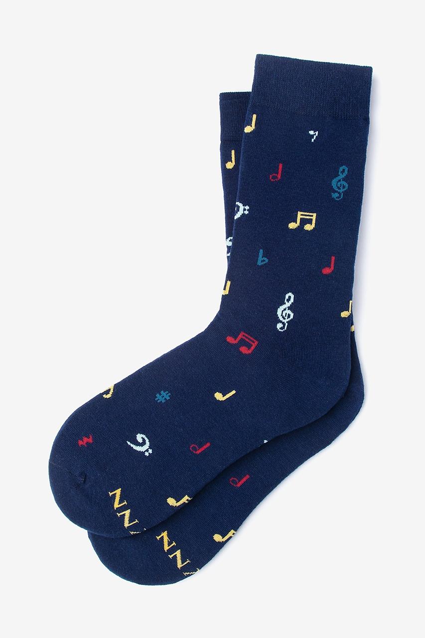 alynn Music to my Toes Navy Blue Women's Sock