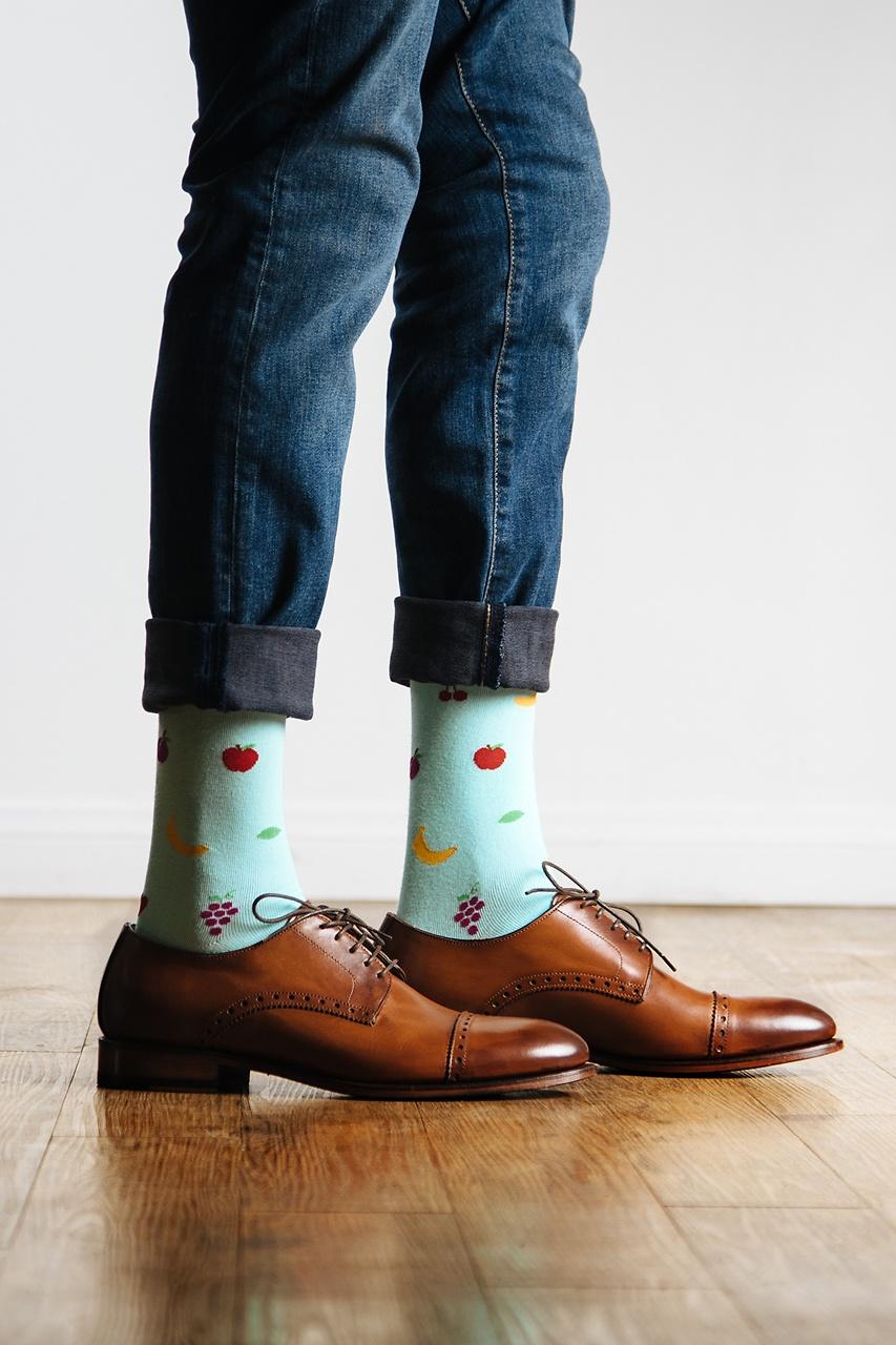 Alynn My Favorite Pear Light Blue Sock