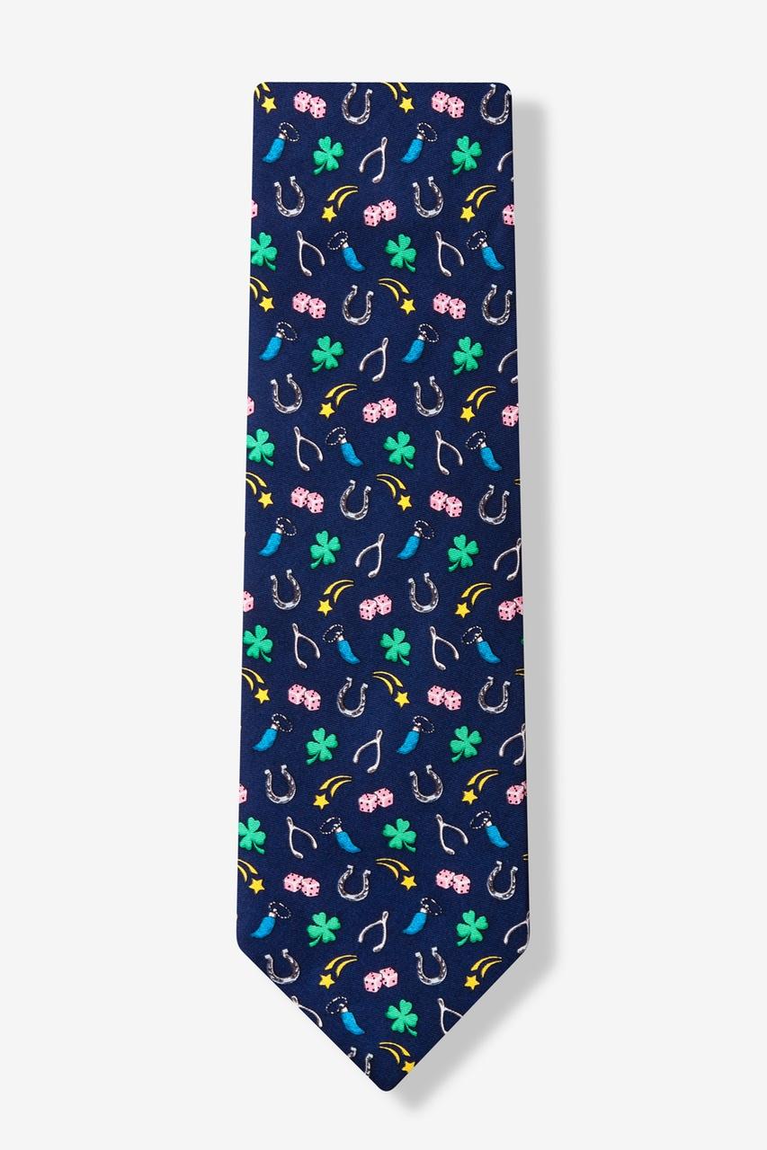 Alynn My Lucky Navy Blue 100% Silk Tie