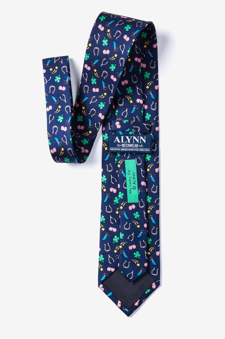 Alynn My Lucky Navy Blue 100% Silk Tie