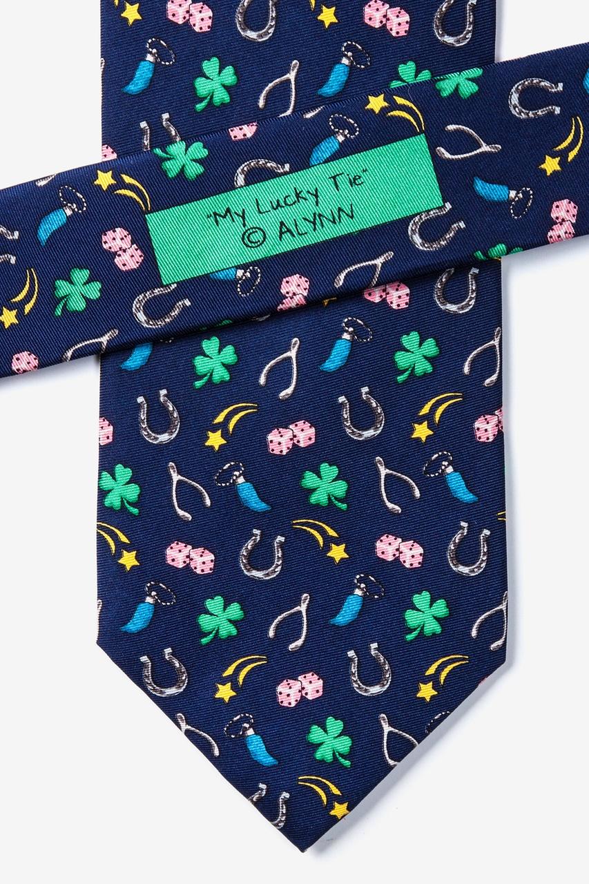 Alynn My Lucky Navy Blue 100% Silk Tie