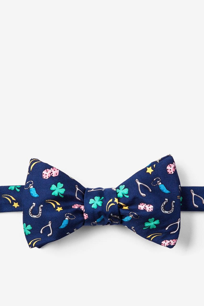 alynn My Lucky Navy Blue Self-Tie Bow Tie
