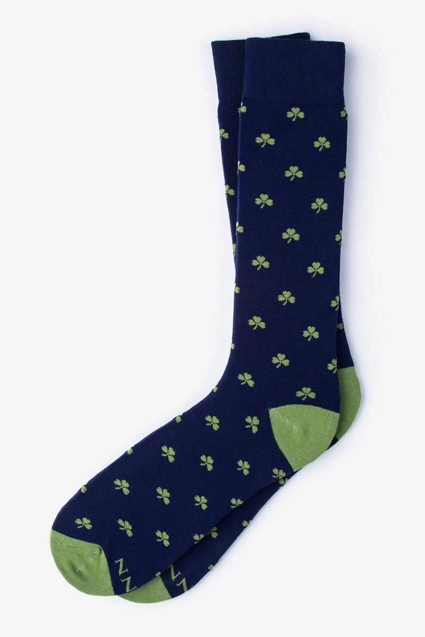 alynn My Lucky | Shamrock Navy Blue Sock