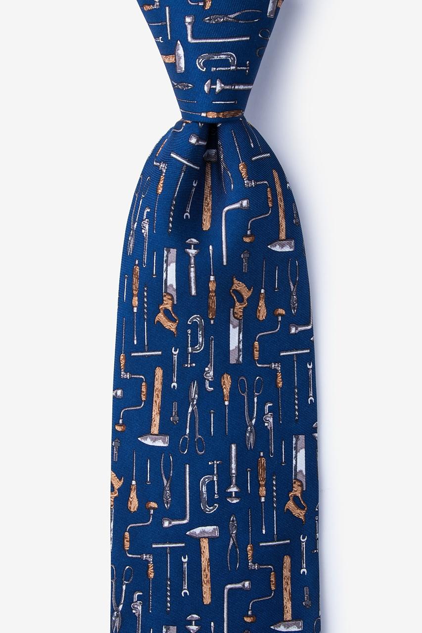 alynn Nailed It Navy Blue 100% silk Tie