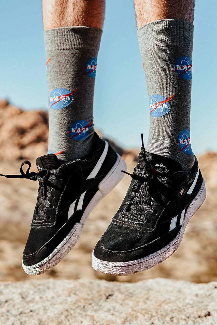 Alynn Nasa Meatball Logo Gray Sock