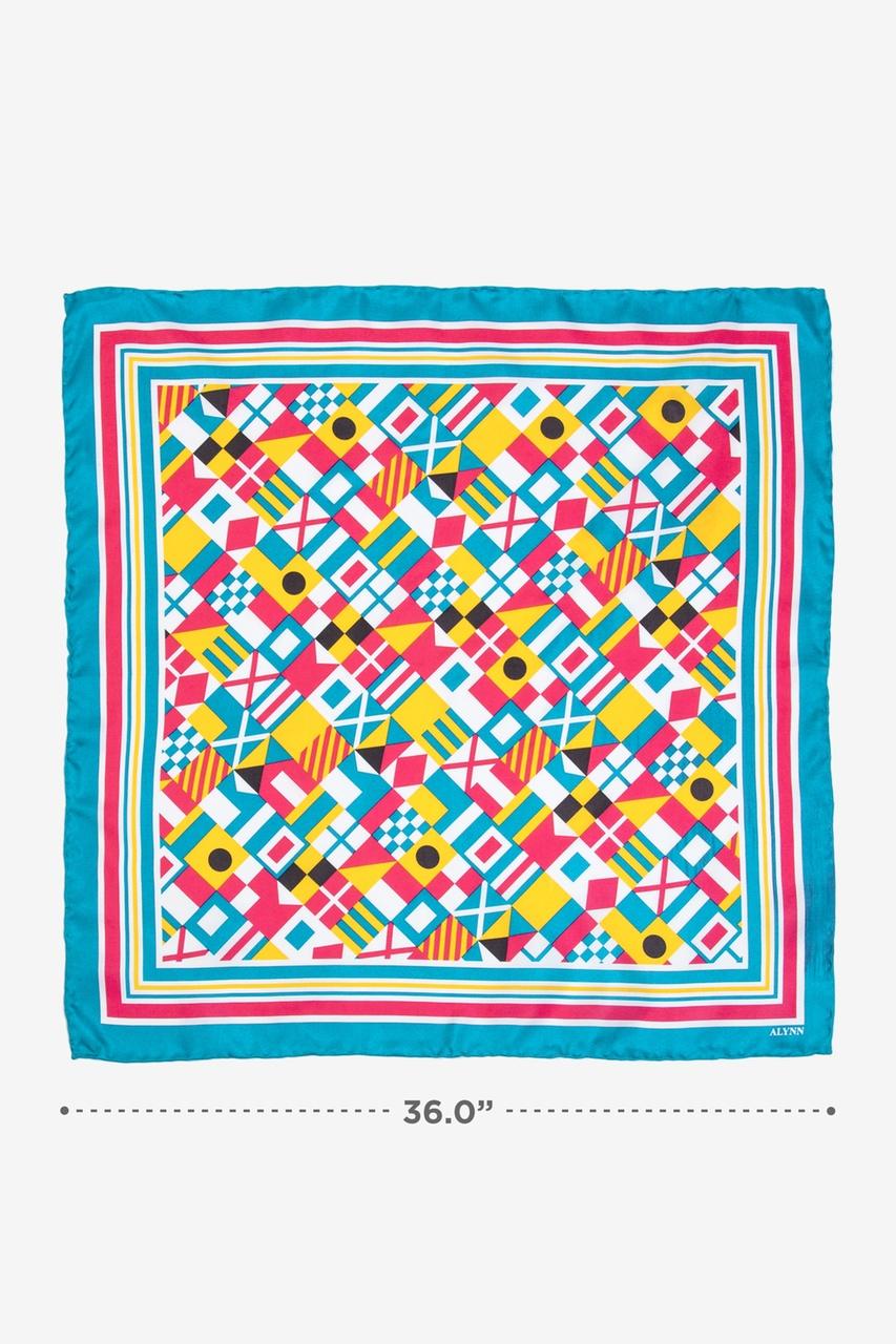 Alynn Nautical Flags Blue Square Scarf