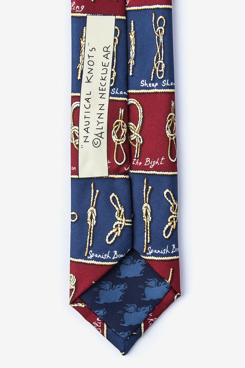 Alynn Nautical Knots Burgundy 100% Silk Skinny Tie