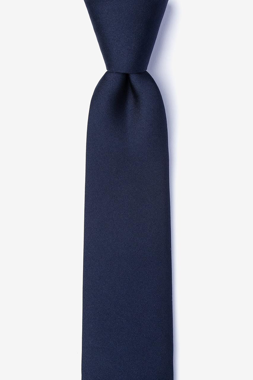 alynn Navy Blue Navy Blue 100% silk Skinny Tie