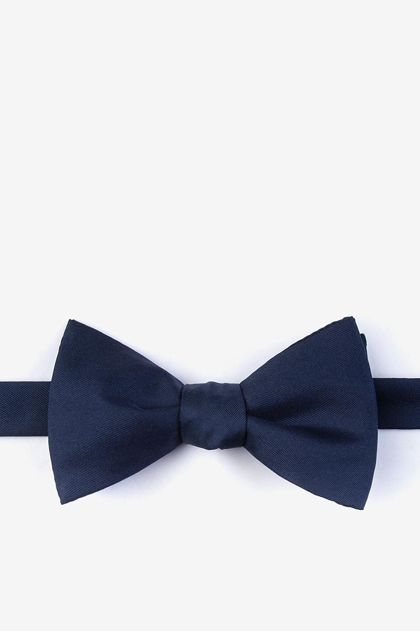 alynn Navy Blue Navy Blue Self-Tie Bow Tie