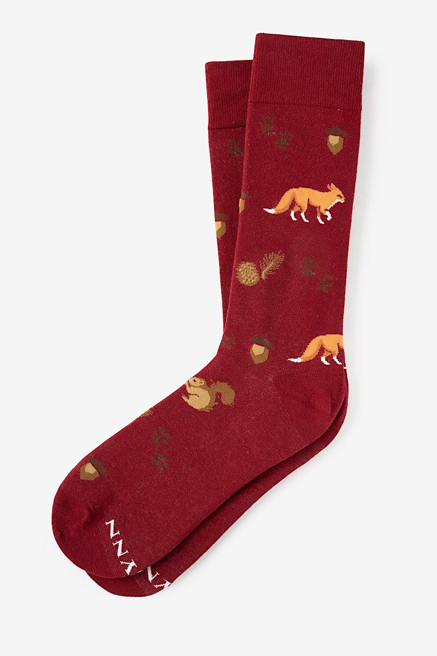 Alynn No Fox Given Maroon His & Hers Socks