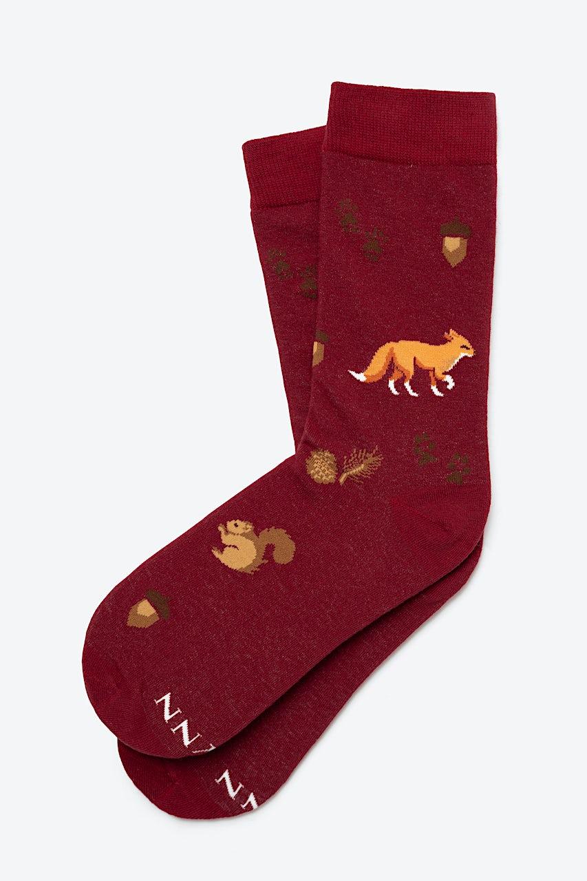 Alynn No Fox Given Maroon His & Hers Socks