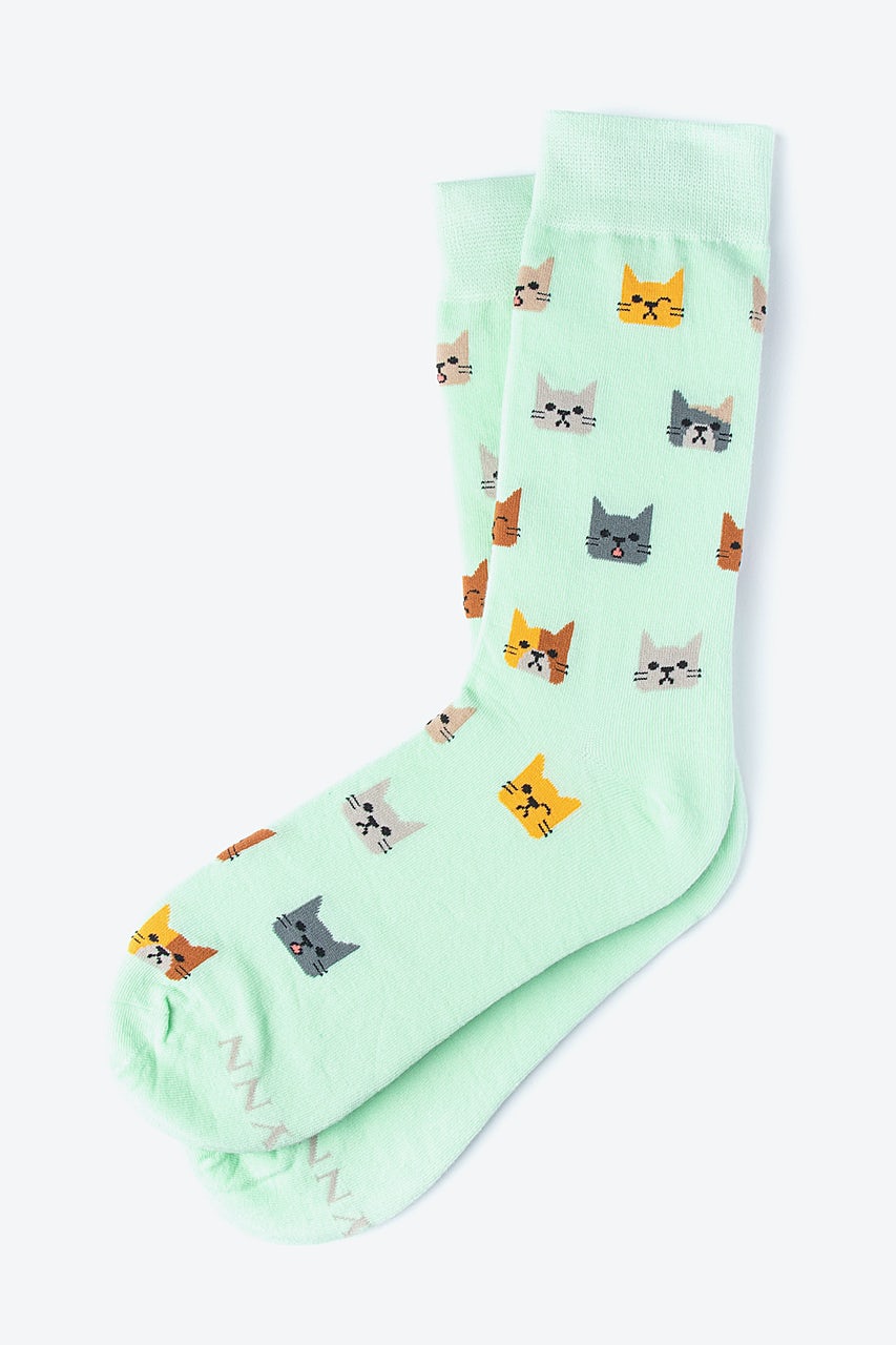 alynn Not Kitten Around light green Women's Sock