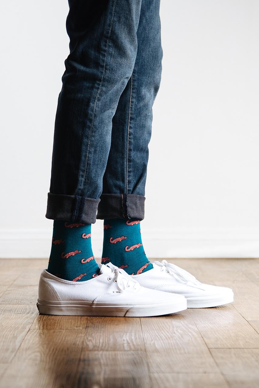 Alynn Oh Snap Alligator Teal Sock