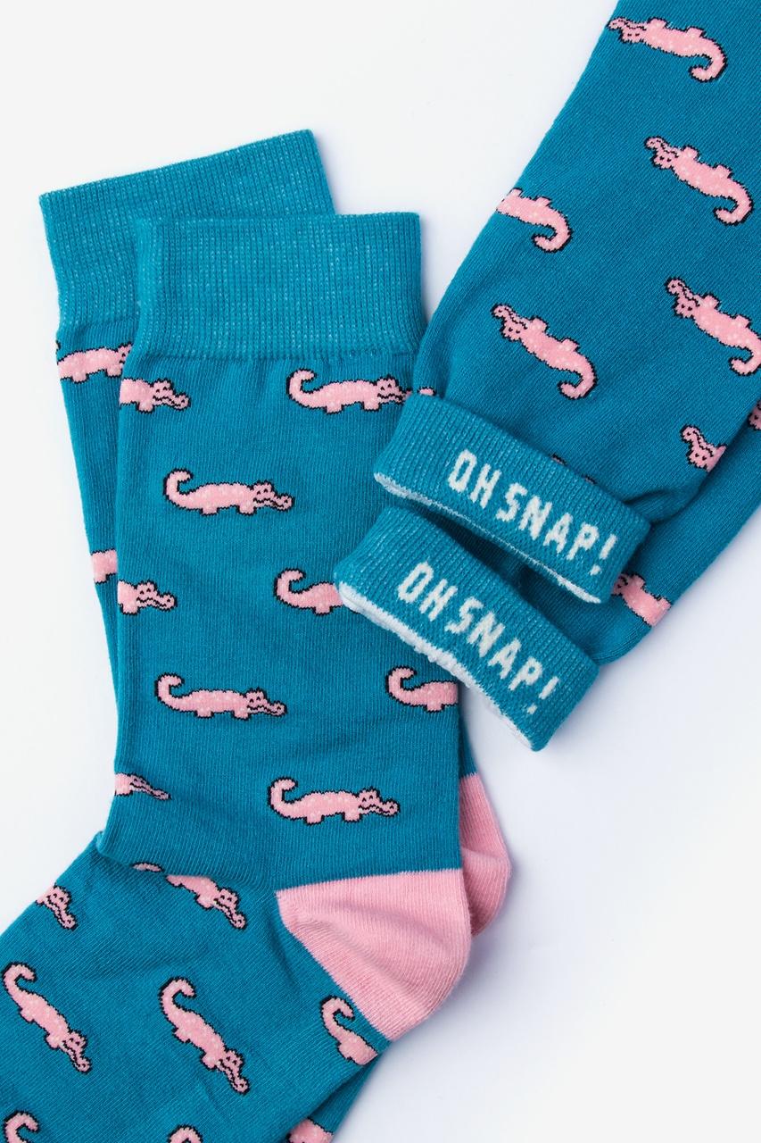 Alynn Oh Snap Alligator Teal Women's Sock
