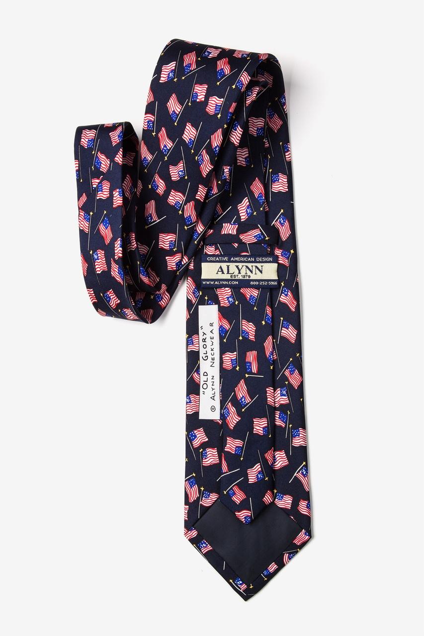 Alynn Old Glory Navy Blue 100% Silk Tie