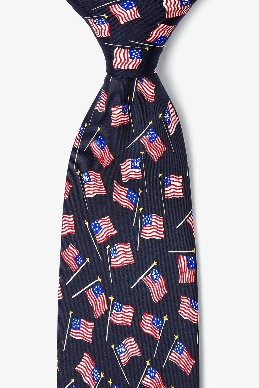 alynn Old Glory Navy Blue 100% silk Tie