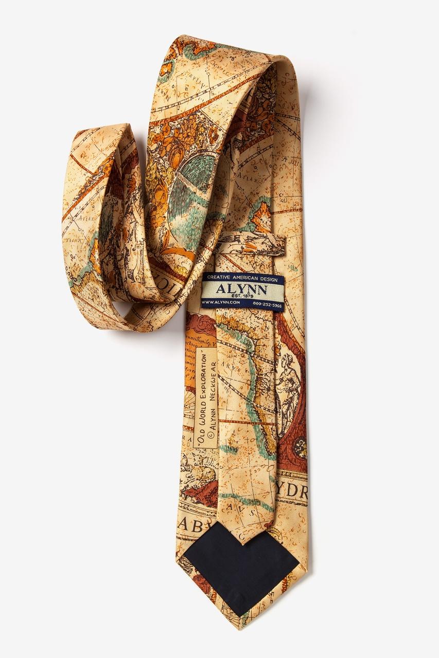 Alynn Old World Exploration Tan/taupe 100% Silk Tie