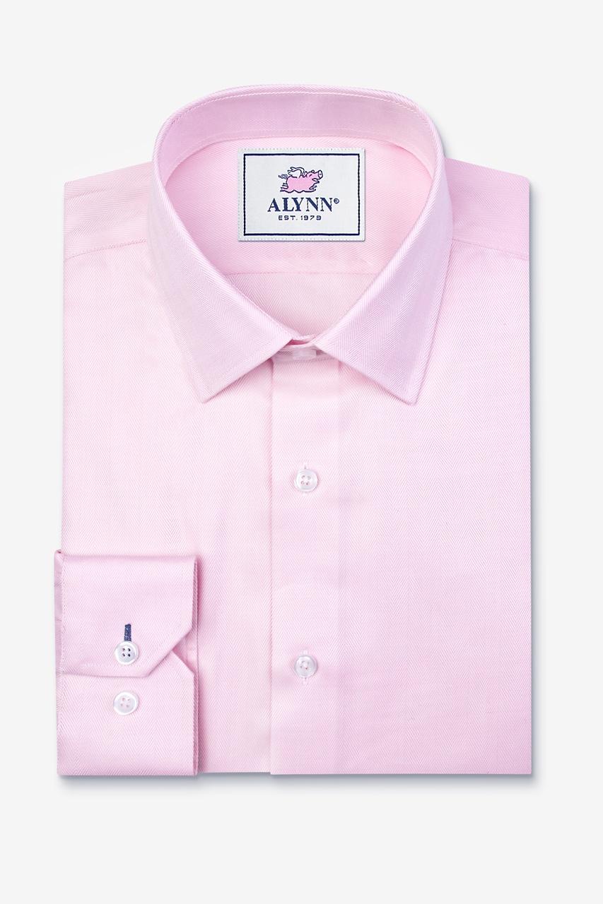 Alynn Oliver Herringbone Pink Dress Shirt