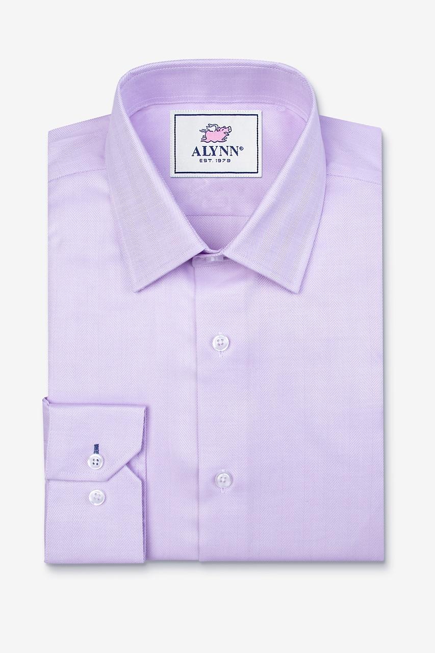 Alynn Oliver Herringbone Purple Dress Shirt