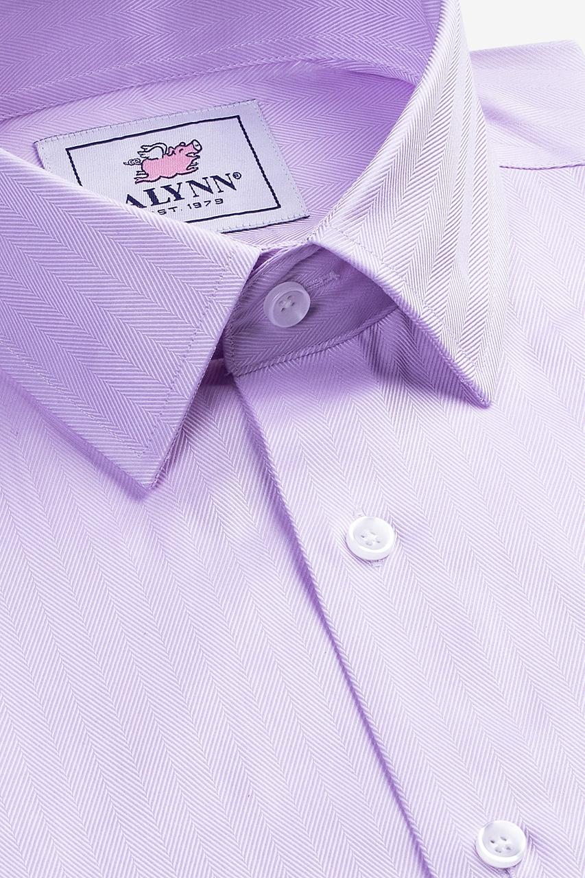 alynn Oliver Herringbone purple Dress Shirt