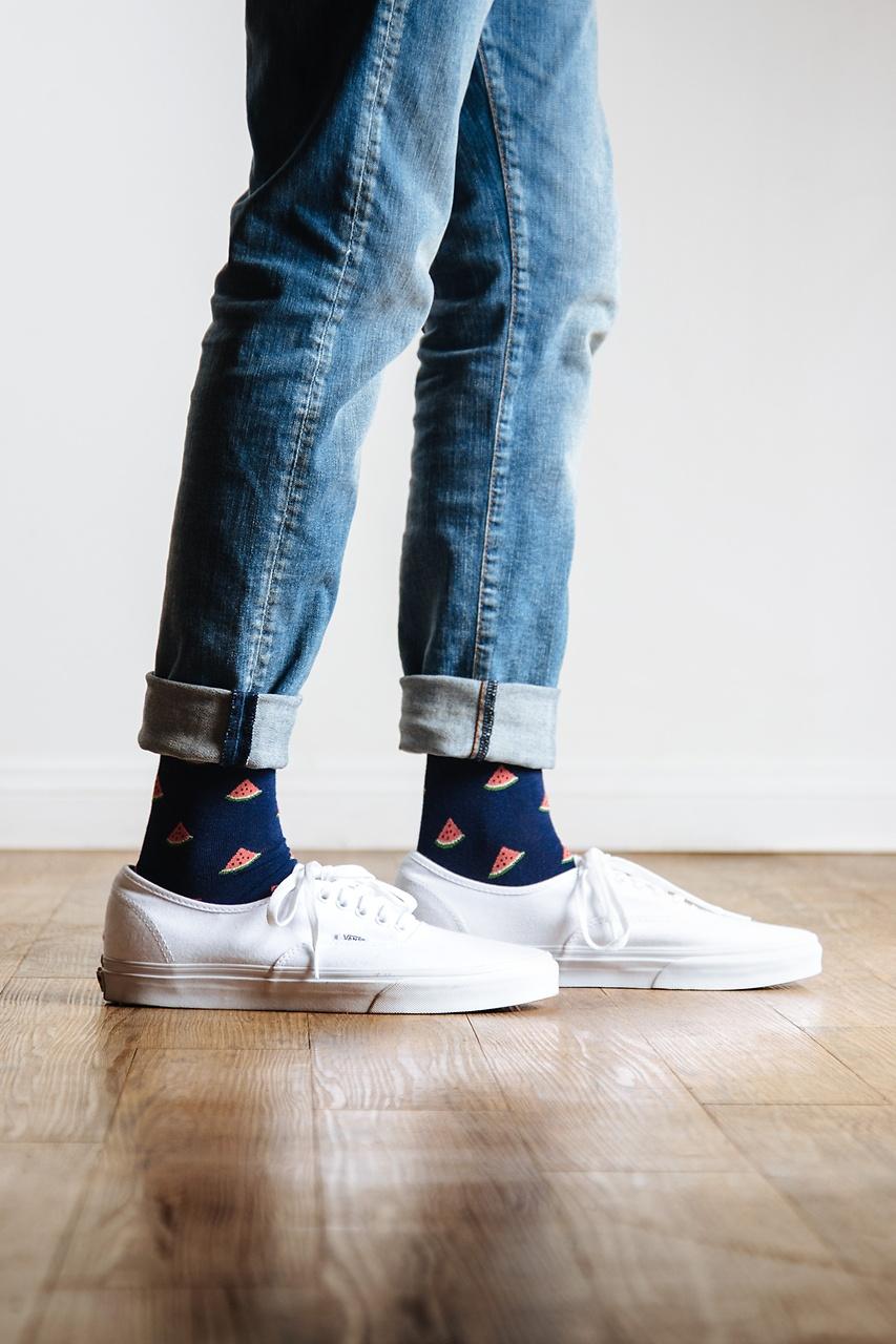 Alynn One In A Melon Navy Blue Sock