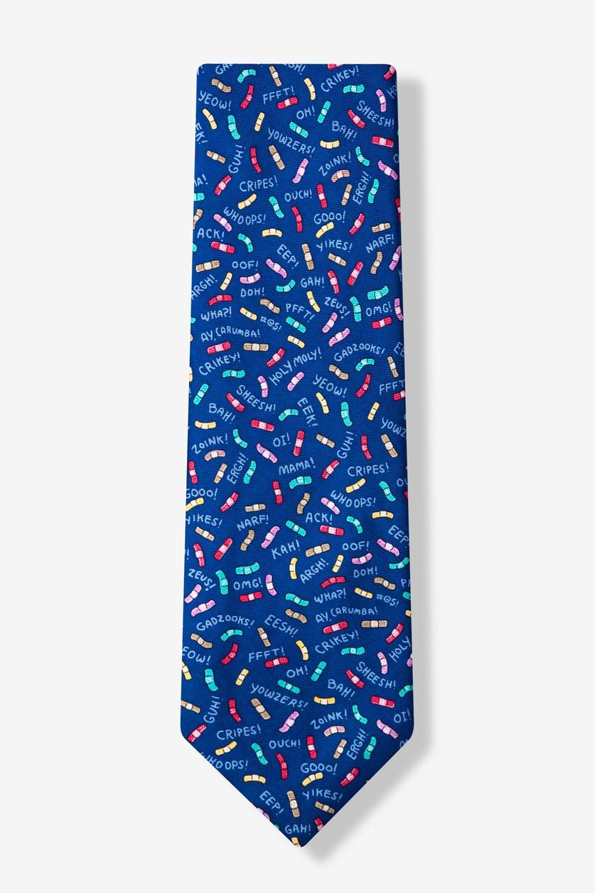 Alynn Ouch Navy Blue 100% Silk Tie