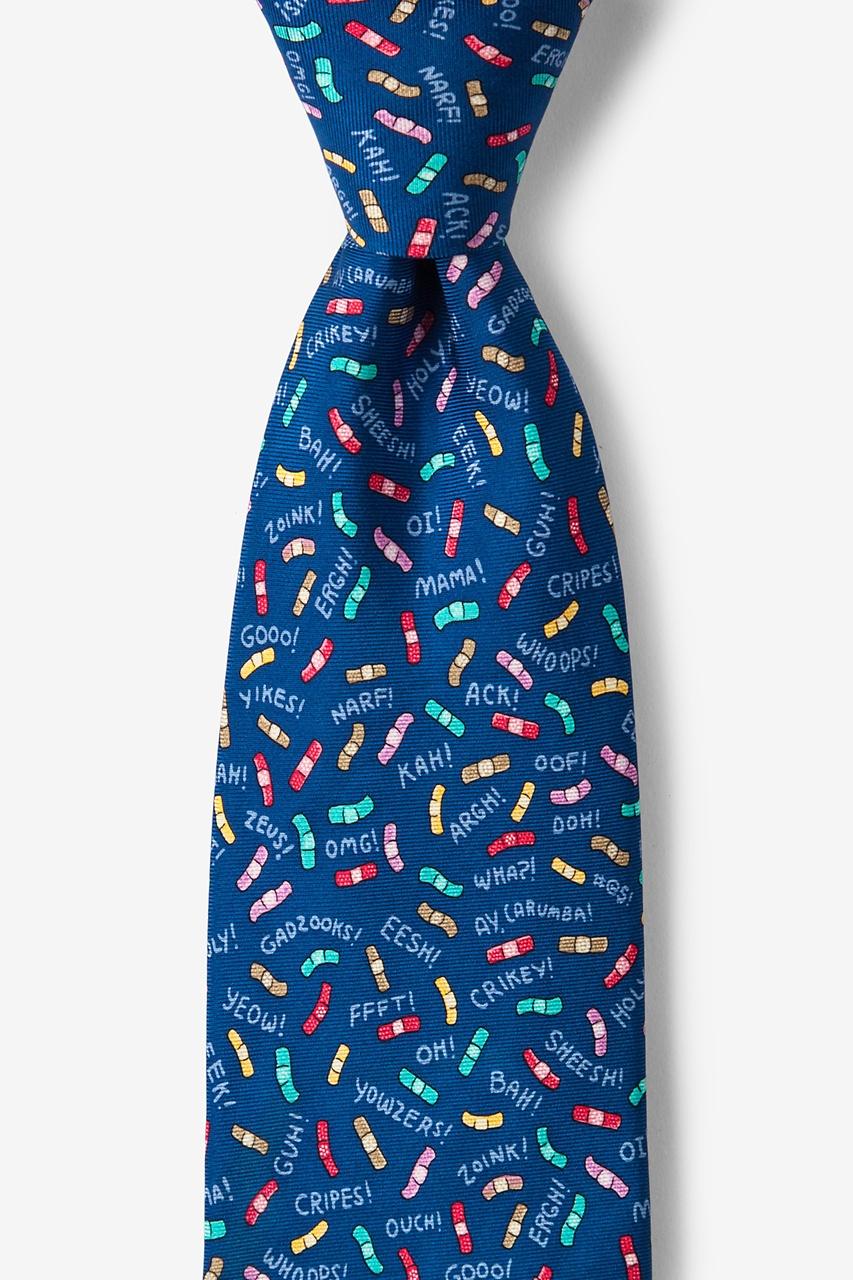 alynn Ouch Navy Blue 100% silk Tie